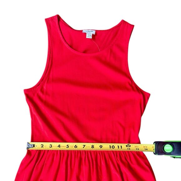 J.Crew Red Tiered Maxi Dress Womens XXS Sleeveless Peplum Sundress NWT - Picture 7 of 8